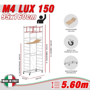 Trabattello Professionale M4 LUX 150 Altezza lavoro 5,60 metri