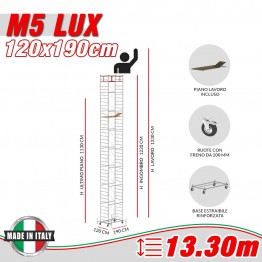Trabattello Professionale M5 LUX Altezza lavoro 13,30 metri