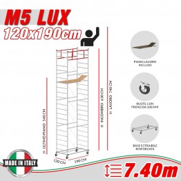 Trabattello Professionale M5 LUX Altezza lavoro 7,40 metri