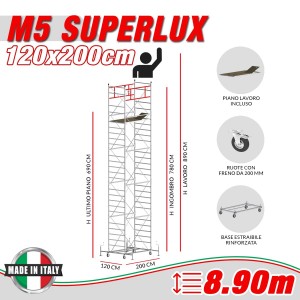 Trabattello Professionale M5 SUPERLUX Altezza lavoro 8,90 metri